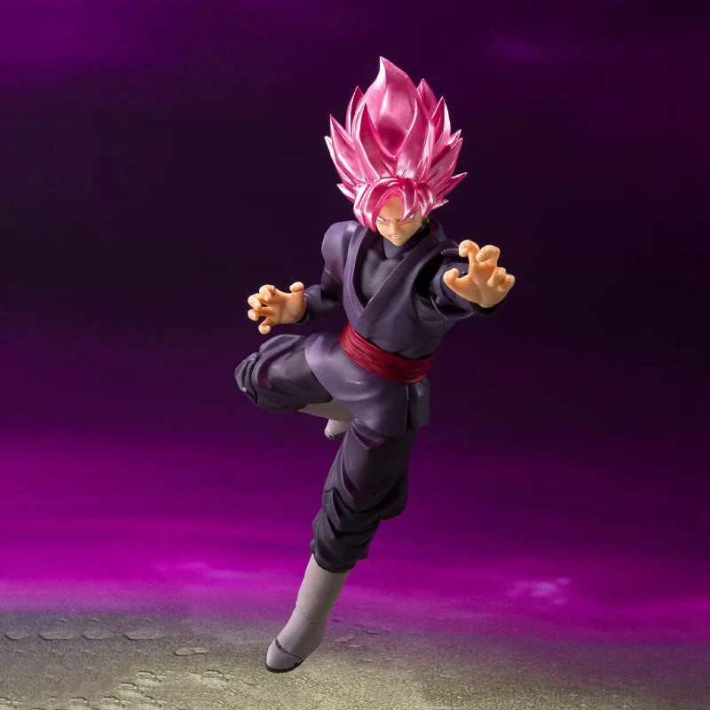 Bandai Original Genuine Figure Dragon Ball Model Kit SHF Goku Black Super Saiyan Rose Collection Action Figure Model Boys Toys
