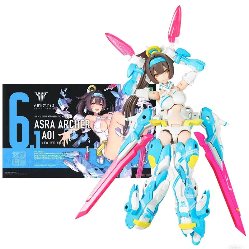 Kotobukiya Megami Device Model Kit Asra Archer Aoi Anime Figure Building Kit Mobile Suit Girl Action Figures Toys For Boys Gift