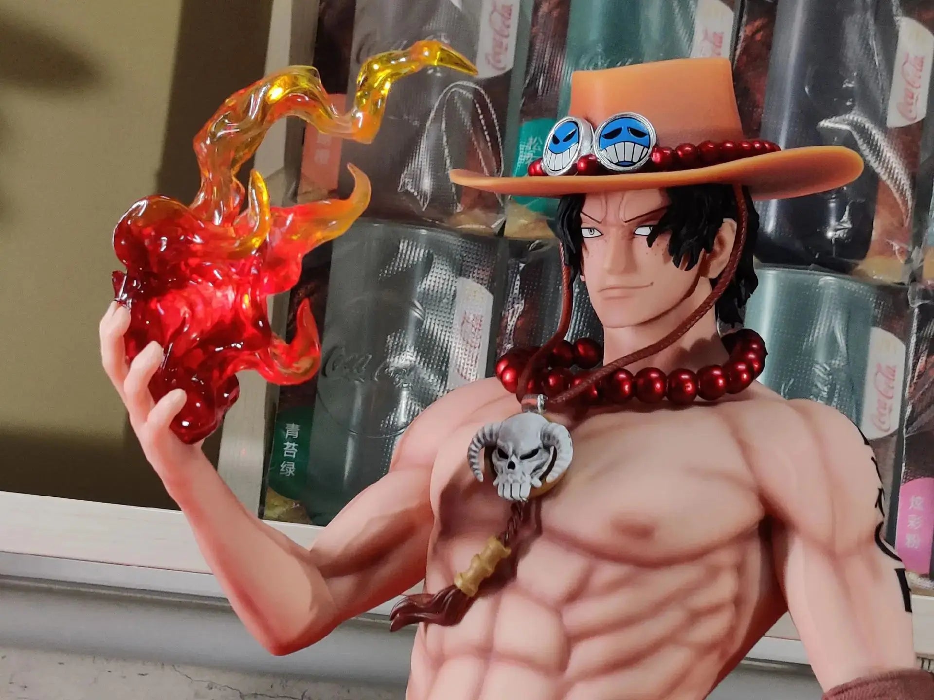 One Piece JT Studio Light-Up Ace 70cm PVC Statue - Magnetic Dual Head Sculpt Collectible GK model Anime Figure Gift Decor