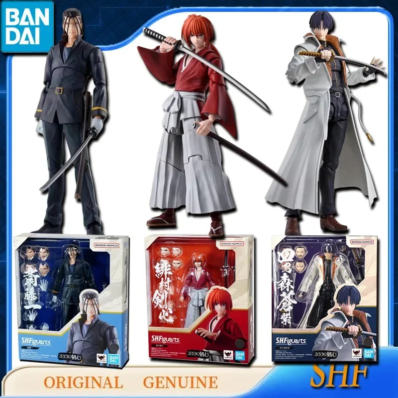 Bandai Anime Genuine SHFiguarts SHF HIMURA KENSHIN HAJIME SAITO AOSHI SHINOMORI Action Figure Toys Kids Gift Model Ornaments