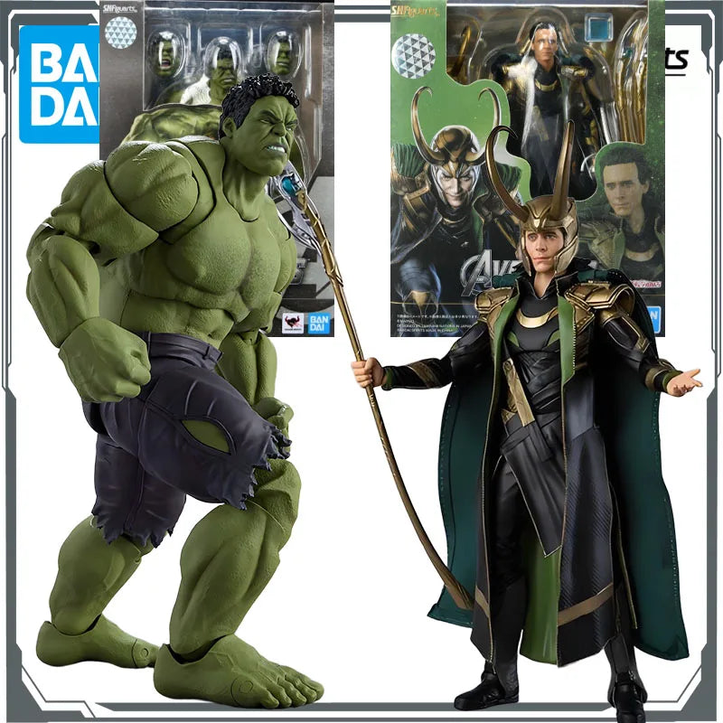 Bandai Original S.H.Figuarts Avengers Hulk & Loki Anime Action Figures Toys for Boys Christmas Gift Collectible Model Ornaments