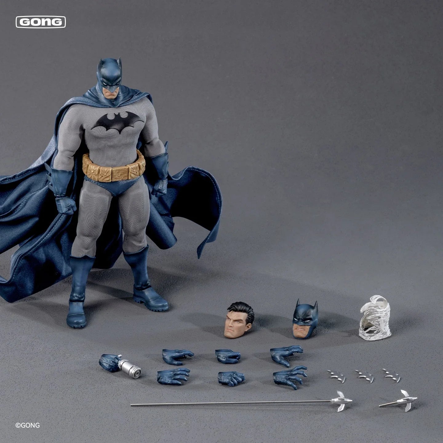 GONG DC Hush Batman 1/12 Action Figure Commoner People Movable Joints Doll Head Sculpture Comic Anime Collection Model Toys Gift