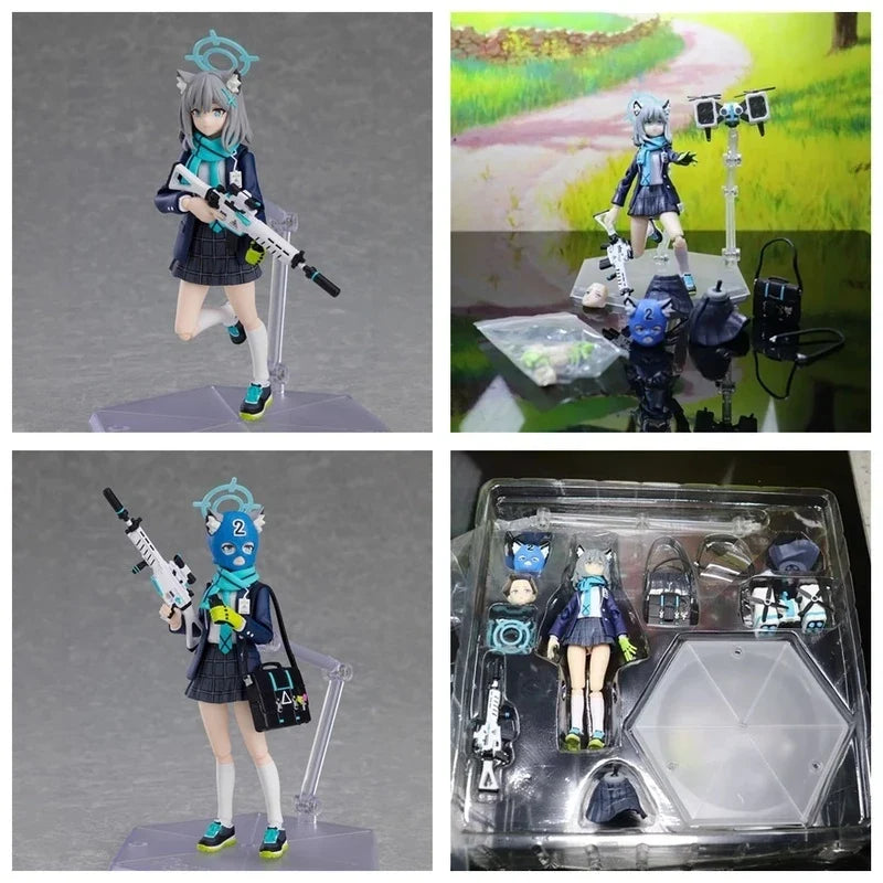 Blue Archive Figma 567 SunaōkamiShiroko KO Articulated Action Figures Kawaii Girl Trendy Toys Desktop Ornament Boy Surprise Gift