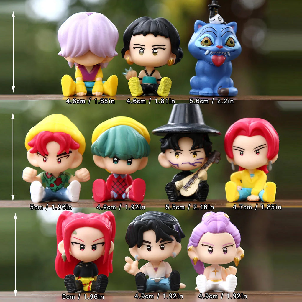 10pcs/Set Kpop Demon Hunters Action Figure Toy Derpys Tiger Rumi Mira Zoey Sussy Figurine Doll For Fans Gift