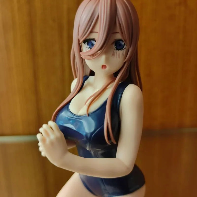 The Quintessential Quintuplets Nakano Miku School Swimwear kneeling eroticism Static Collection Model PVC Doll Toys Fans Gift