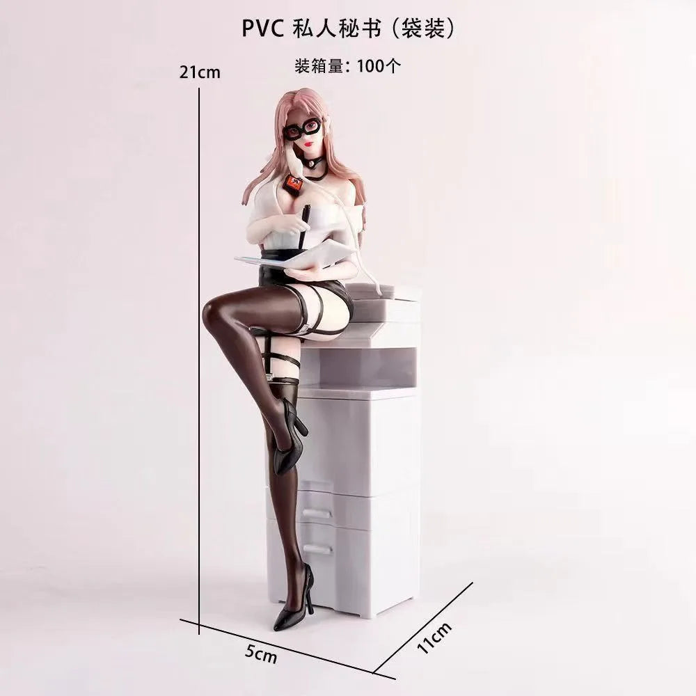 Anime Stuffed Pretty Girl AI Private Female Secretary Bunny Girl Second Round Uniform Series Desktop Case Model Ornament