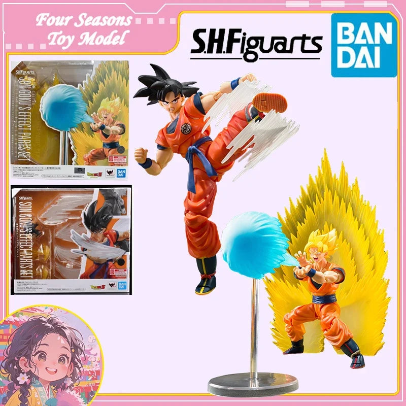 Fast Shipping Bandai Anime SHF Dragon Ball SUPER SAIYAN SON GOKU'S EFFECT PARTS SET TELEPORT Original Model Toys Action Figure