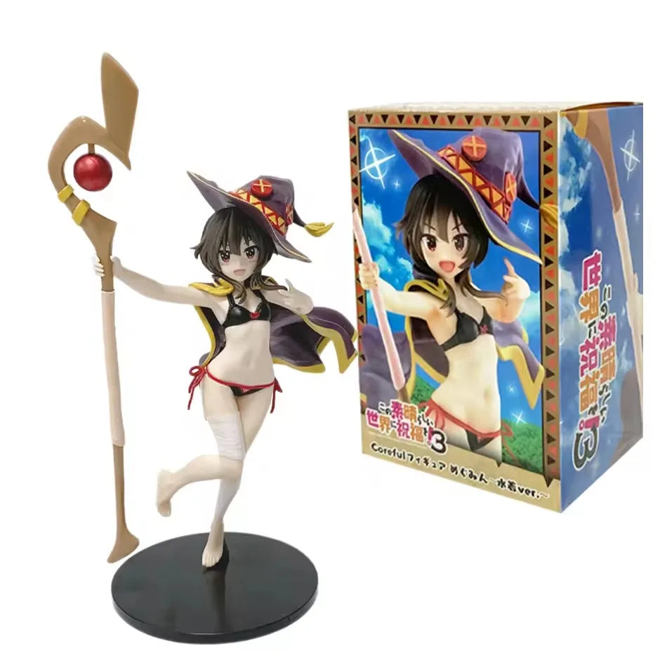 Anime Figure KonoSuba: God's Blessing on This Wonderful World! Megumin the Great Mage Swimsuit Beautiful Girl Figure Model Toys