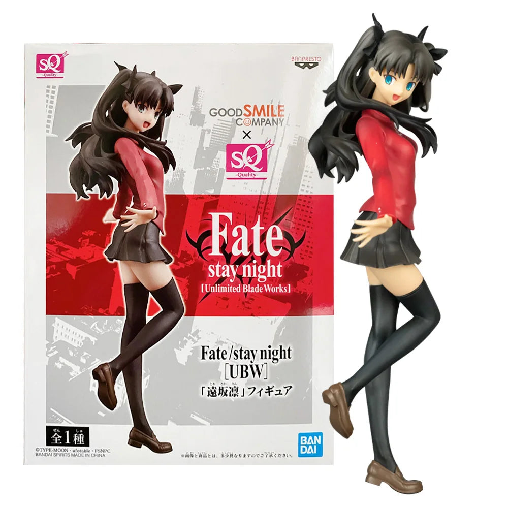 Anime Fate/stay night Unlimited Blade Works Tohsaka Rin SQ Stationsmodell Spielzeugsammlung Actionfigur PVC 18CM