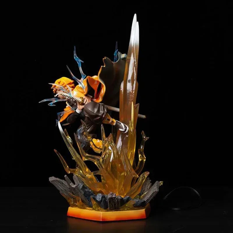 Demon Slayer Agatsuma Zenitsu PVC Action Figures Thunderclap And Flash Effect Anime Kimetsu No Yaiba Figurine Model Toys Gifts