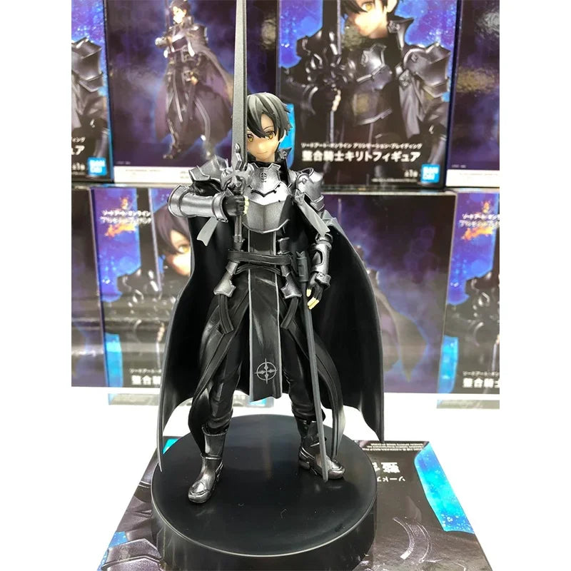 Bandai Original Sword Art Online Anime Kirigaya Kazuto Action Figure Toys for Boys Girls Kids Christmas Gift Model Dolls