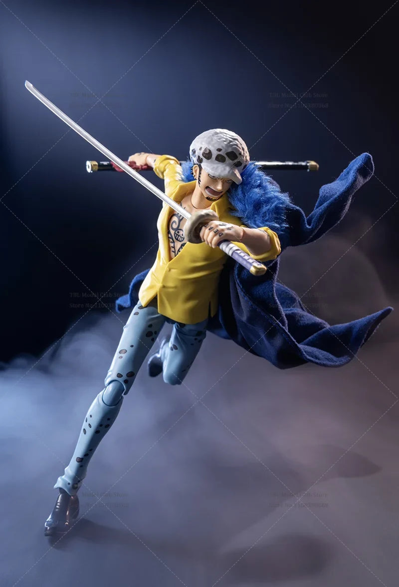 1/12 Scale Male Clothes Blie Coat One Piece Trafalgar D. Water Law Japanese Anime For SHF 6-inch Action Figure Soldier Scene