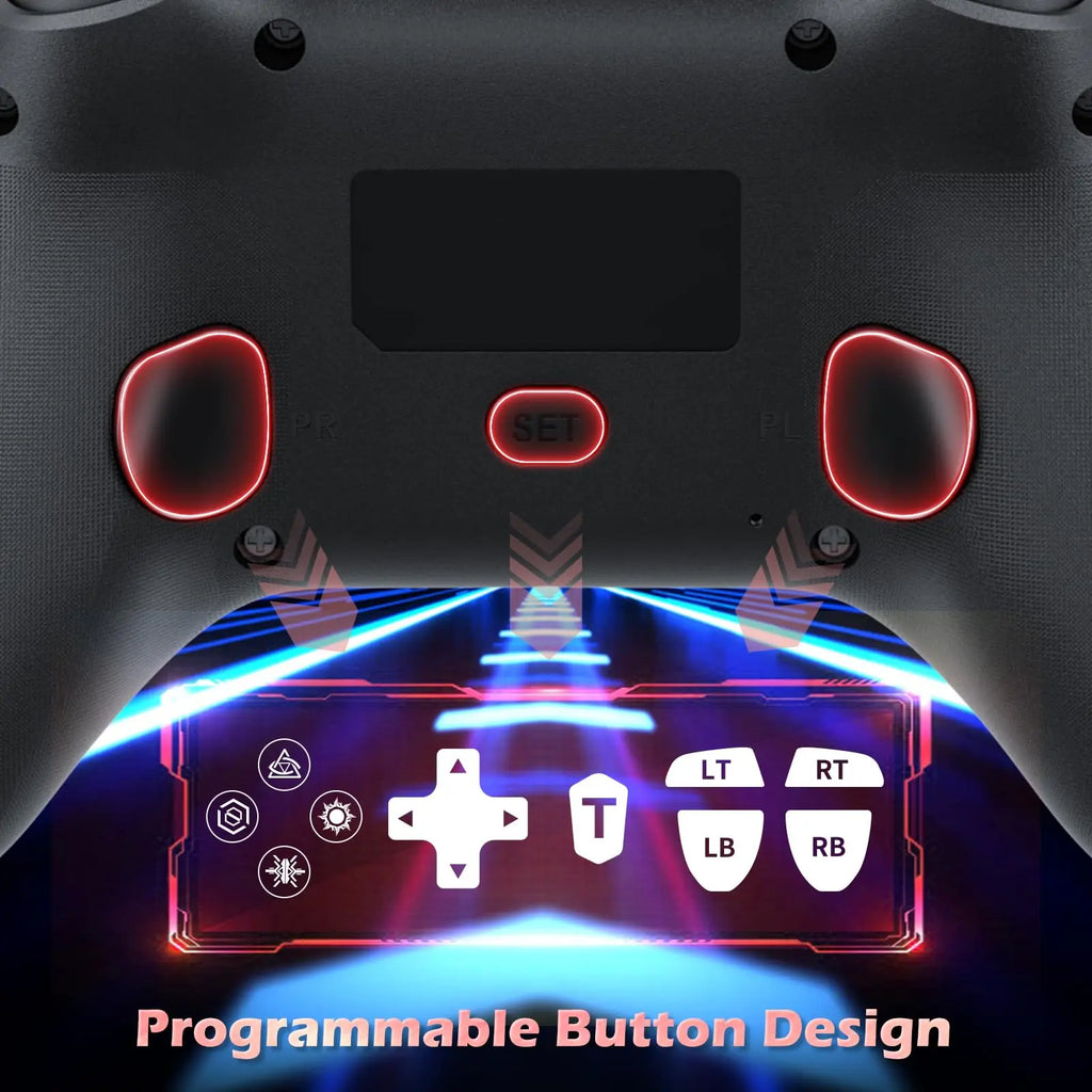 Wireless Game Controller For Playstation 4/PS4 Pro/Slim/PS3/PC/IOS/Switch Console W/ Turbo Dual Vibration 6-Axis Gyro 3.5mm Jack