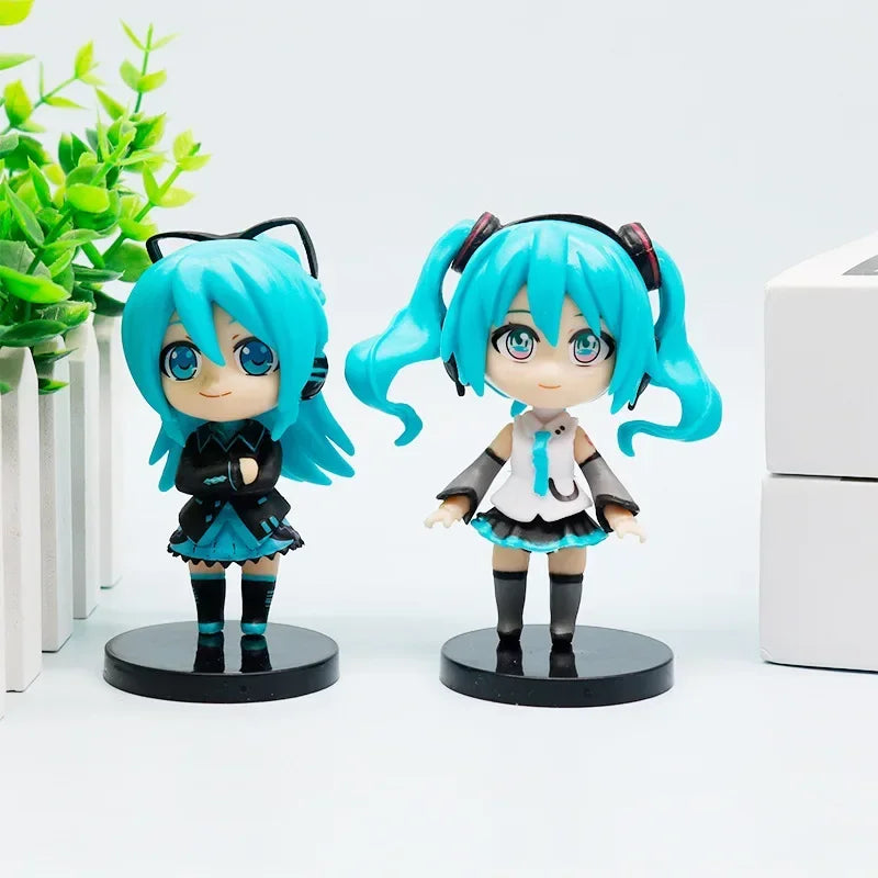Anime Hatsune Miku Action Figures Set Mini Q Version Character PVC Model Table Decorations Ornaments Collectible Toys Gifts