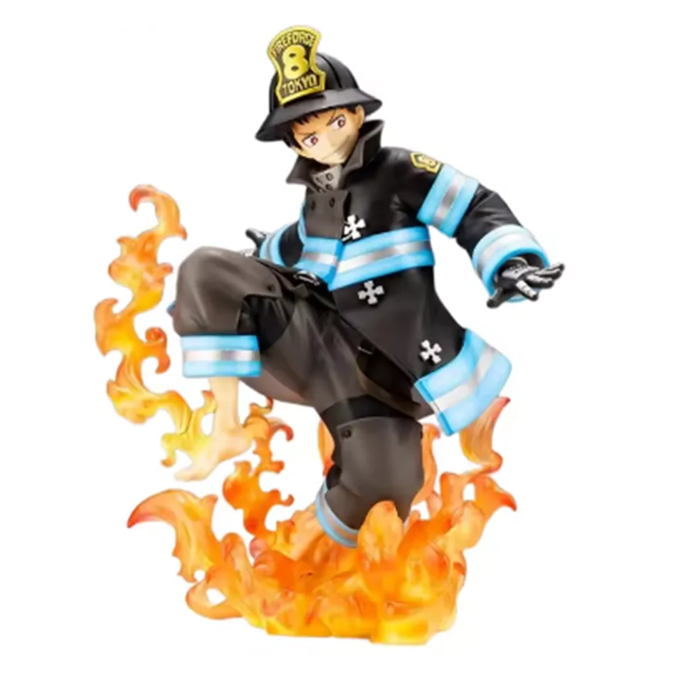 16CM Shinra Kusakabe Figure Anime Fire Force Special Effect Blood Desktop Doll Golf Model Toy Gift Collection Ornaments PVC