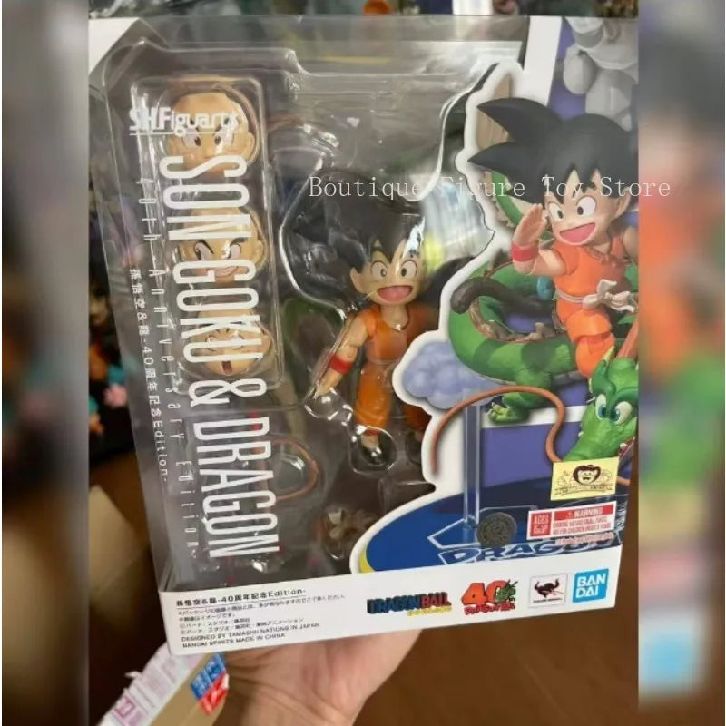 In Stock Bandai Dragon Ball VJUMP SHF Son Goku&Shenron 40-Edition-Anime Action Figures Toys（Includes magazines）