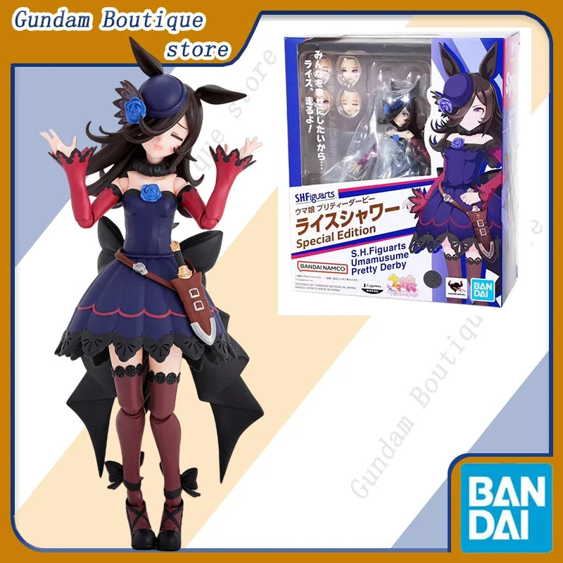 Bandai Genuine SHF Umamusume Pretty Derby Rice Shower Special Edition Anime Action Figure Collectible Model Toys Gift Children