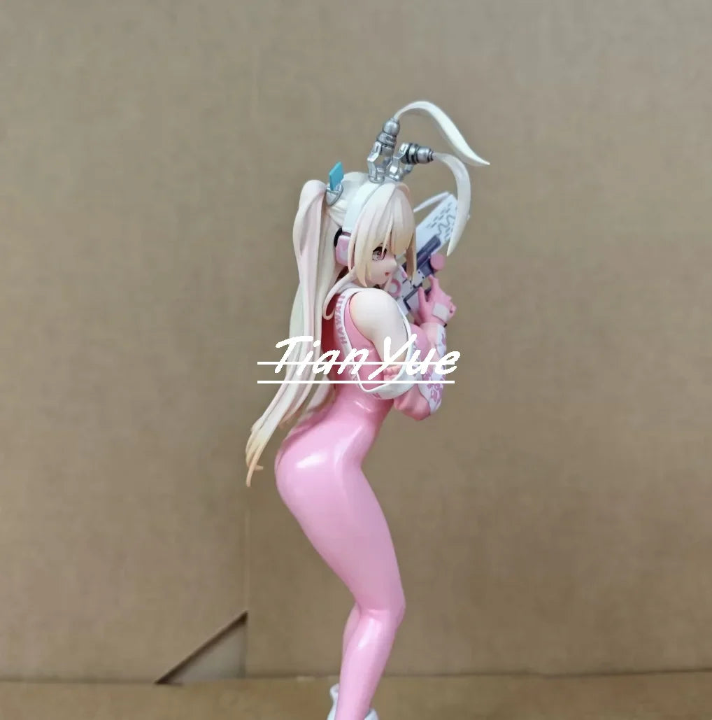 Anime Superbunny Cute girl Pink suit Action Figure Model Toy 28cm