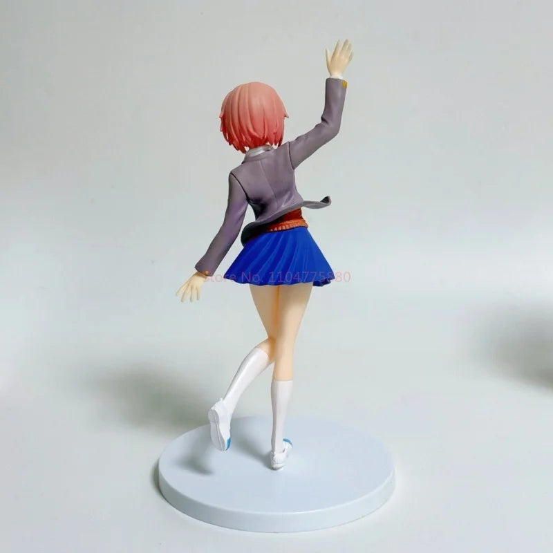 New Anime Doki Literature Student Uniform Club Action Figure Model Cute Pretty Girl Toy Monika Sayori Collectible Toy Xmas Gifts