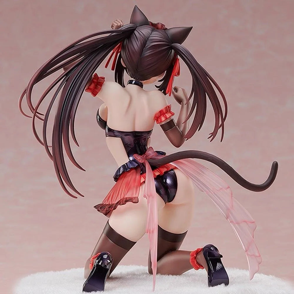 17cm Date A Live Kurumi Cat Ear Ver Pajamas Kneeling Pose Anime Figure Statue Desktop Decoration Gift
