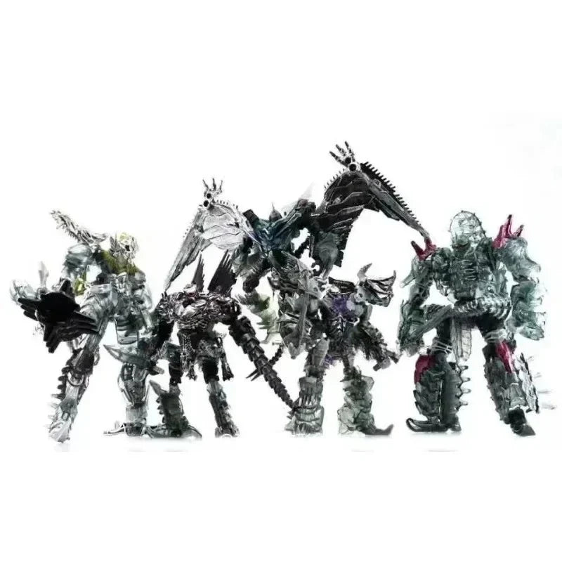 In Stock Transformers Toy Robots 2014 Movie 4 Platinum Limited Edition Mechanical Dinosaur Metal Transparent Color 5-person Set