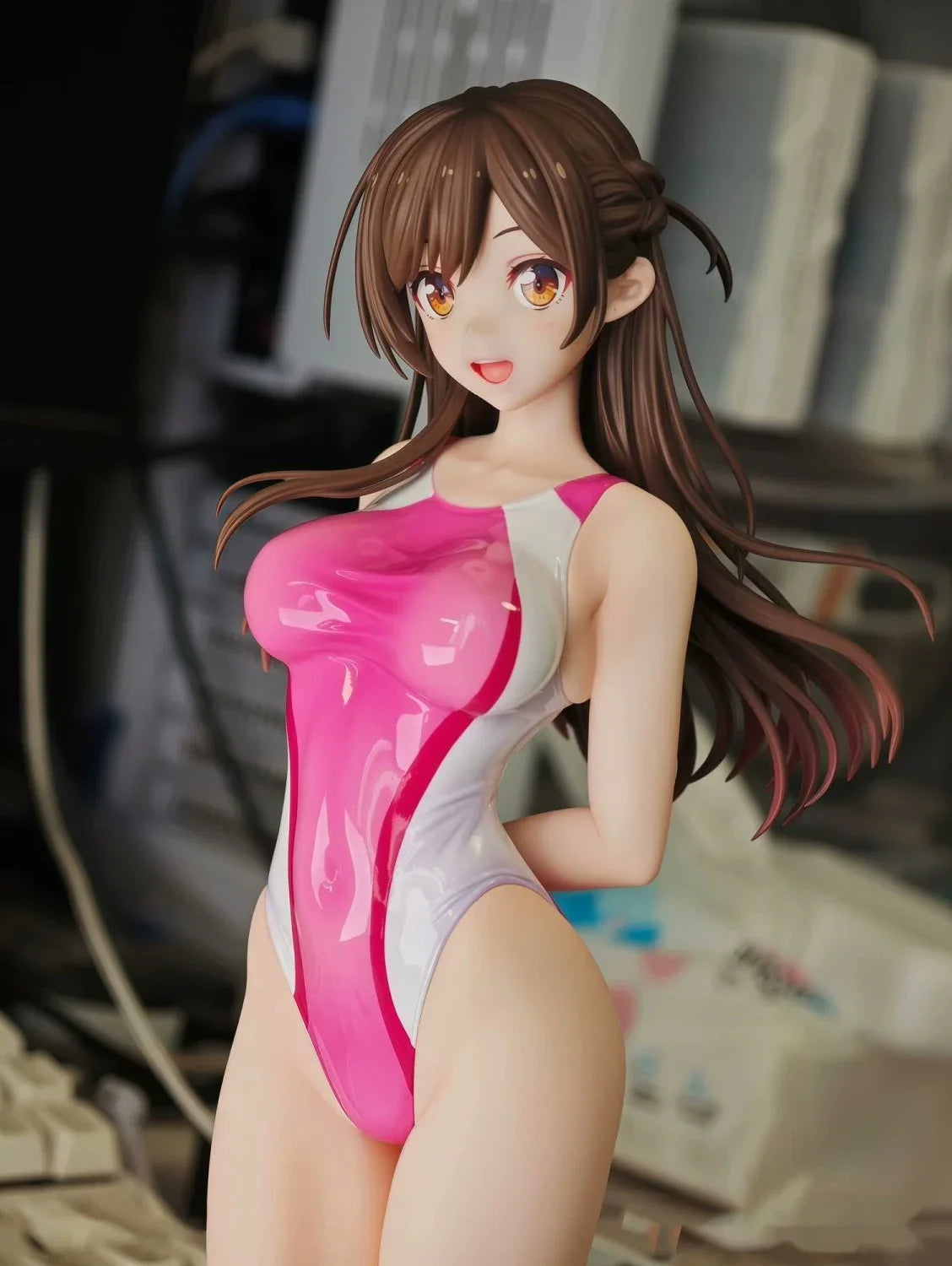 Stock Girlfriend Please Borrow Me Anime Figure Doll Mizuhara Chizuru Competitive Swimsuit Stance Decor Collection Christmas Gift