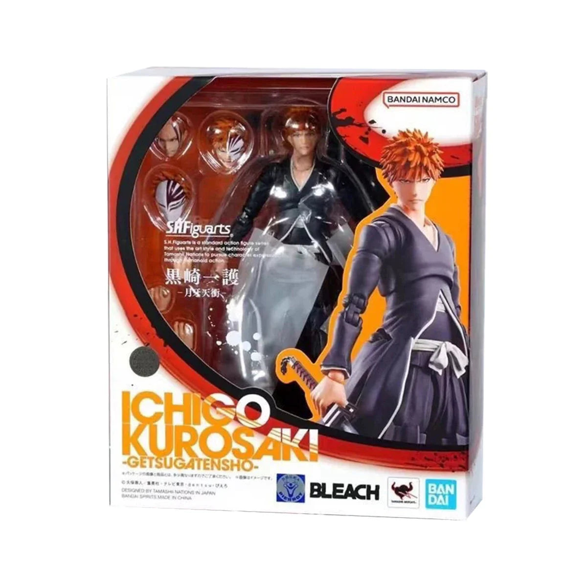 In Stock BANDAI Bleach SHT Kurosaki Ichigo Getsuga Tensho Joints Movable Original Model Kit Action Figure Toy Gift Collecting
