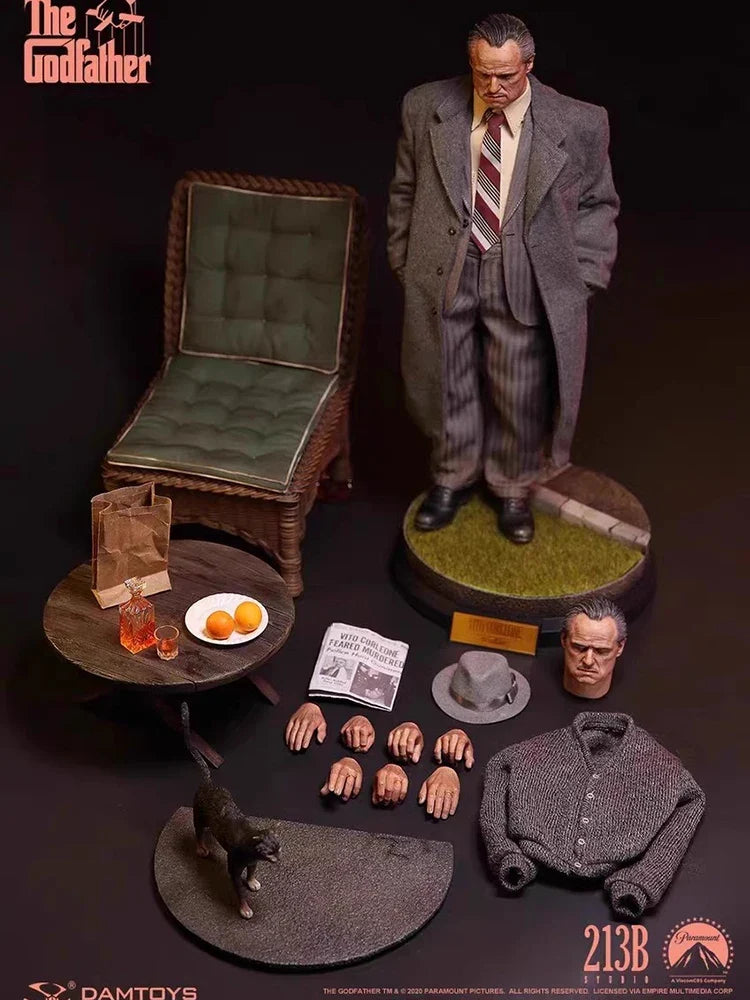 DAMTOYS DAM DMS032 1972 Version Suit Cloth The Godfather Action Figure DMS033 1/6 Gray Vintage Style VITO CORLEONE Mini Figurine