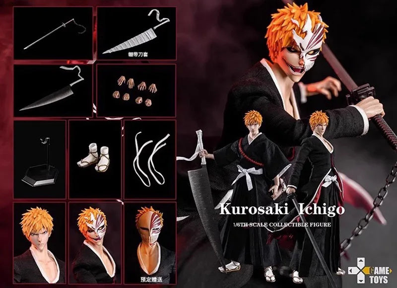In Stock GAMETOYS GT-004 1/6 Scale Anime Characters Kurosaki ichigo 12" Full Set Collectible Male Action Figure Model Doll Gifts