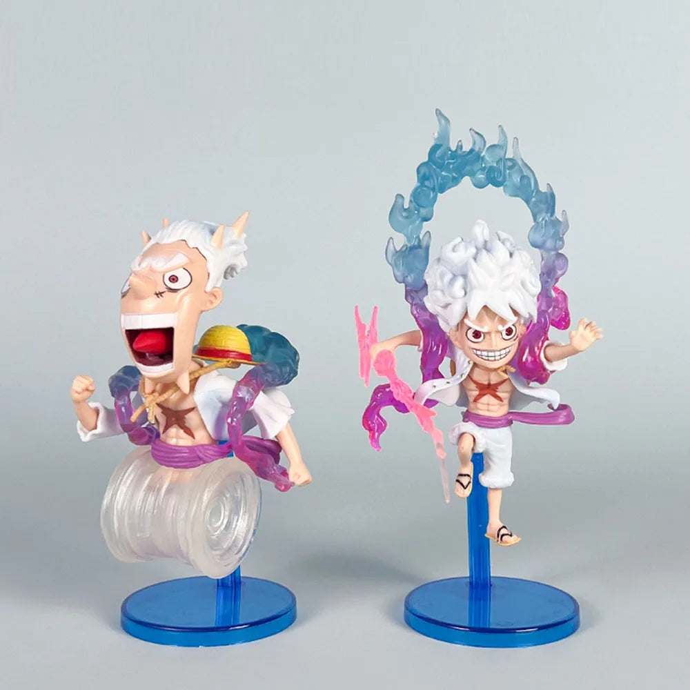 Anime Figure One Piece Q-Version Nika Luffy Five Level Sun God Gradient Special Effects Scenery Model Ornament
