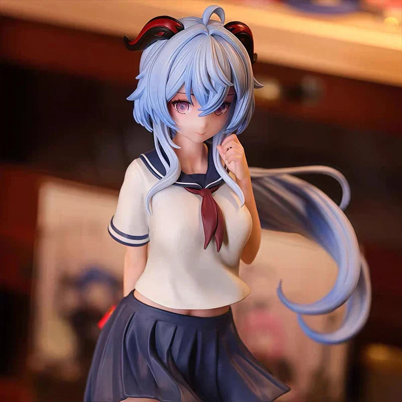 Jk Outfit Ganyu Confession Style 2d Beautiful Girl Figure Model - Genshin Impact Anime Game Desktop Pc Case Decoration Toy Gift