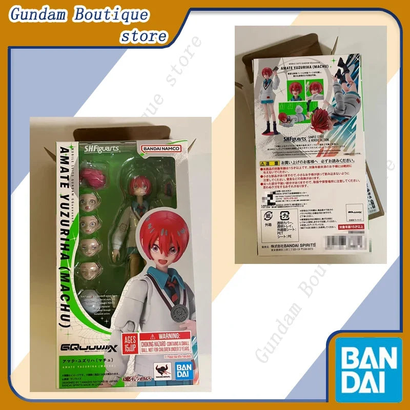 Bandai Genuine SHF Gundam GQuuuuuuX Amate Yuzuriha (MACHU) Anime Action Figure Collectible Model Toys Ornaments Gift Children