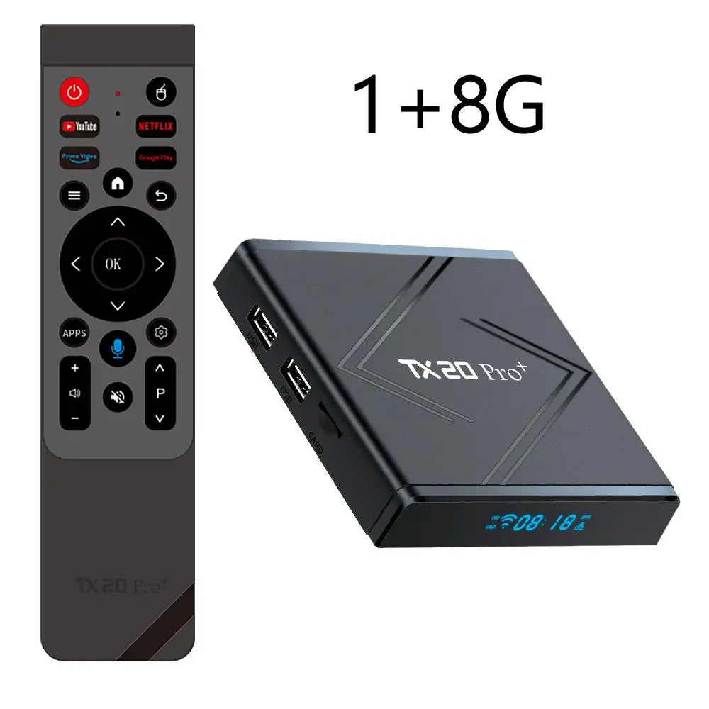 TX20 Pro+ Smart TV Box Android  4K 8K HD 4G 5G Dual WIFI 3D BT5.0 Video Media Player 8GB 128GB Allwinner H313 Set-top Box iptv