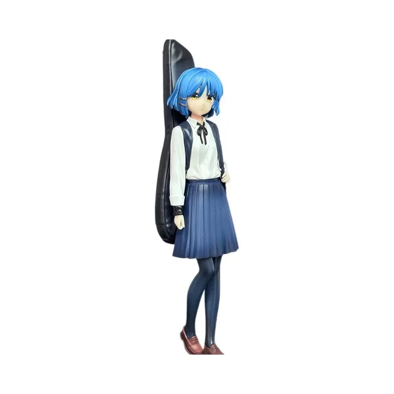 Lonely rock figure guitar, blue-haired beautiful girl two-dimensional animation statue model peripheral ornaments