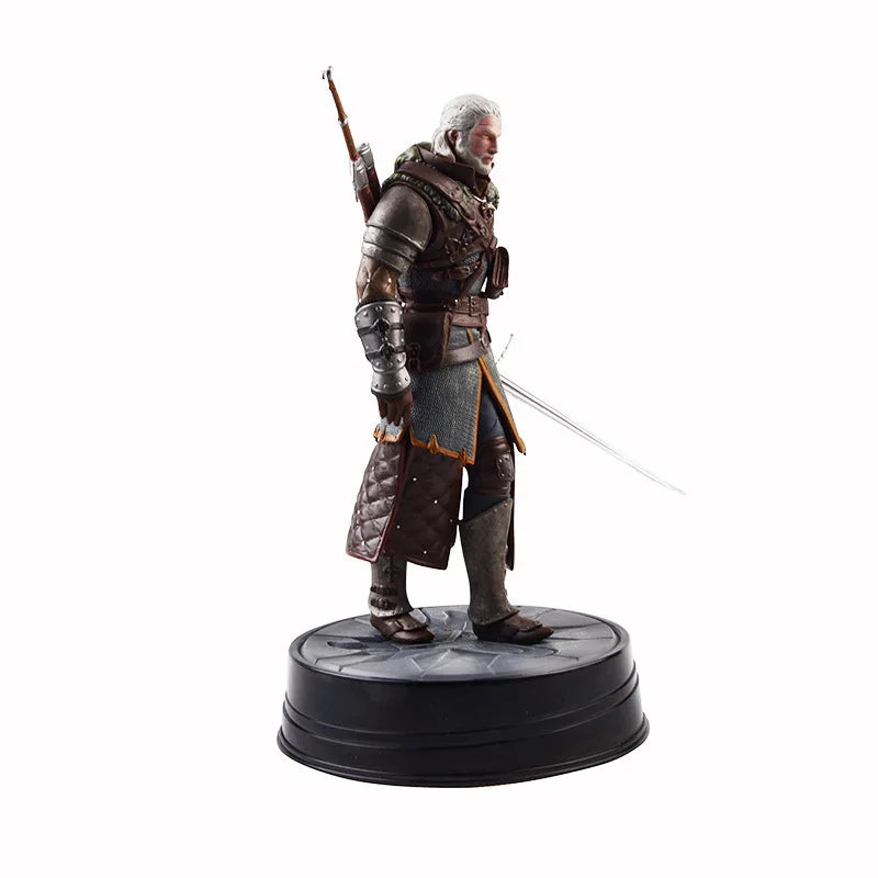 24cm Witcher 3 Geralt Game Action Figure Pvc Collectible Model Toys Ornament Desktop Decorations Statue Doll Birthday Gift