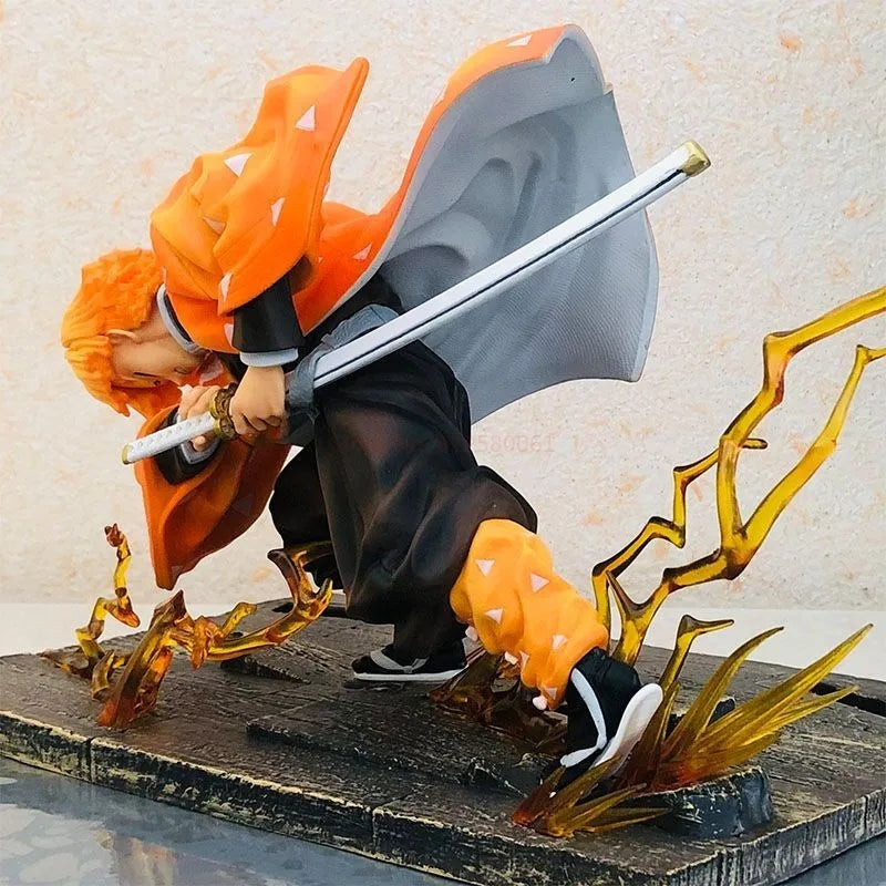 Hot Anime 24cm Demon Slayer Figure Tnt Hekireki Issen Agatsuma Zenitsu Action Figure Pvc Figurine Collection Model Toys Gifts