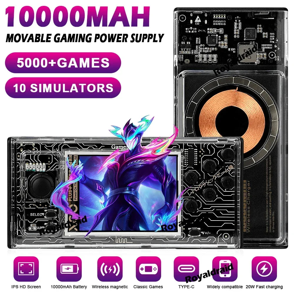 A10 Handheld Game Console Power Bank Integrated 10000mAh 20W Fast Charging Magnetic Wireless Charging Mobile Power Supply 2IN1