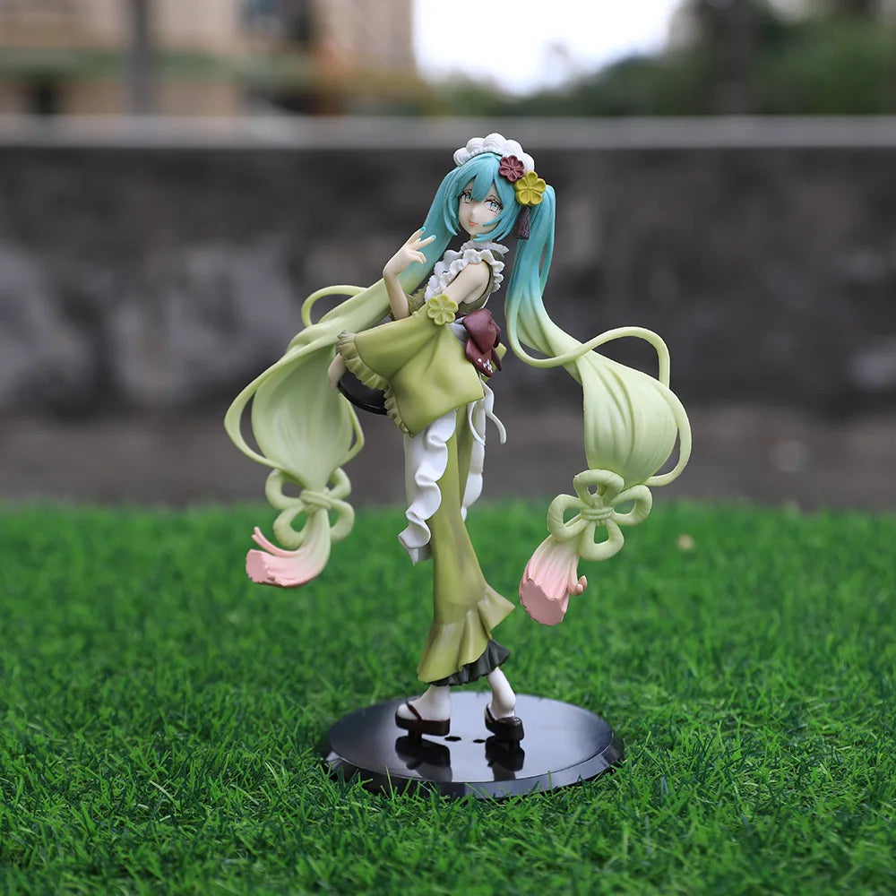 20C Hatsune Miku Figure Creative Sweet Matcha Parfait Dress Dress Up Model Toy Unlimited Charm Gift Collection Action Figure PVC