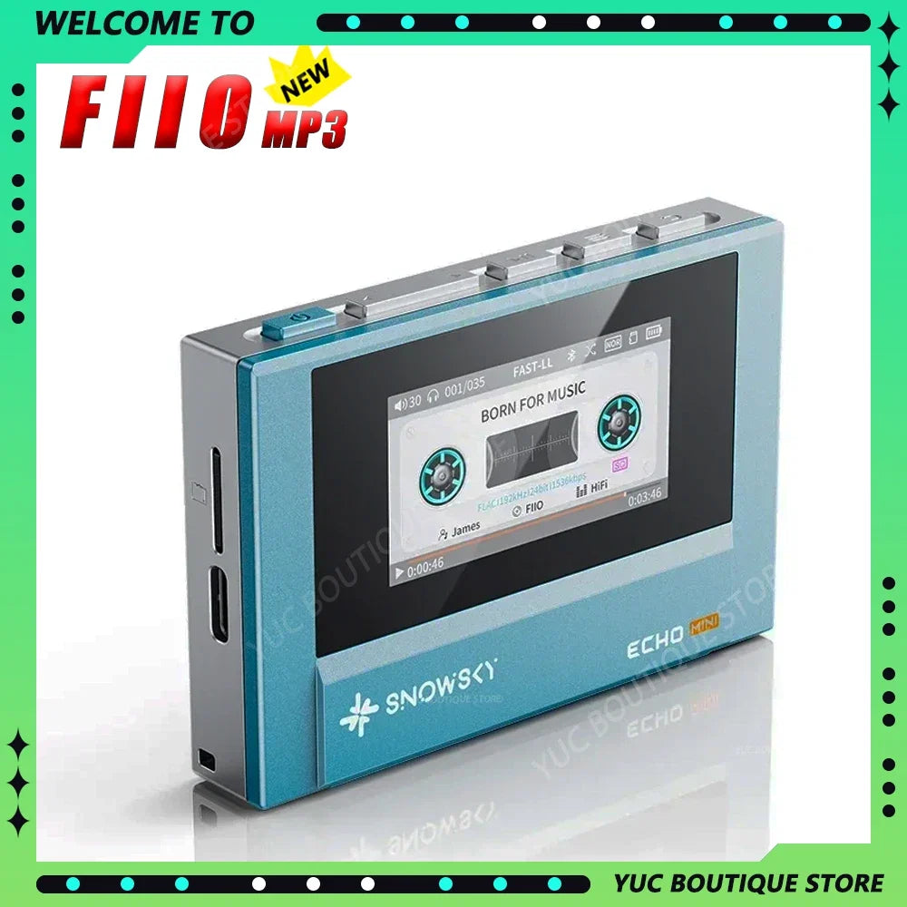 Fiio Snowsky Echo Mini Wireless Bluetooth Mp3 Mini Walkman 8GB Custom Support Dsd Retro Portable Bluetooth Player Music Gift Man