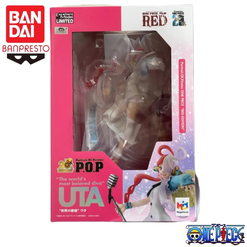 In Stock Bandai Genuine MegaHouse Pirate King of Navy POP Red-haired Singer Uta Double Form Figure Action Figure Collection Gift
