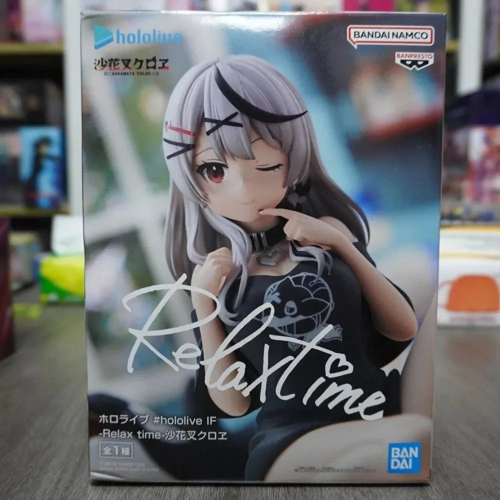 In Stock Bandai Original Genuine Banpresto Virtual Idol Hololive Sakamata Chloe Relax Time 12cm Model Toy Figures Birthday Gift
