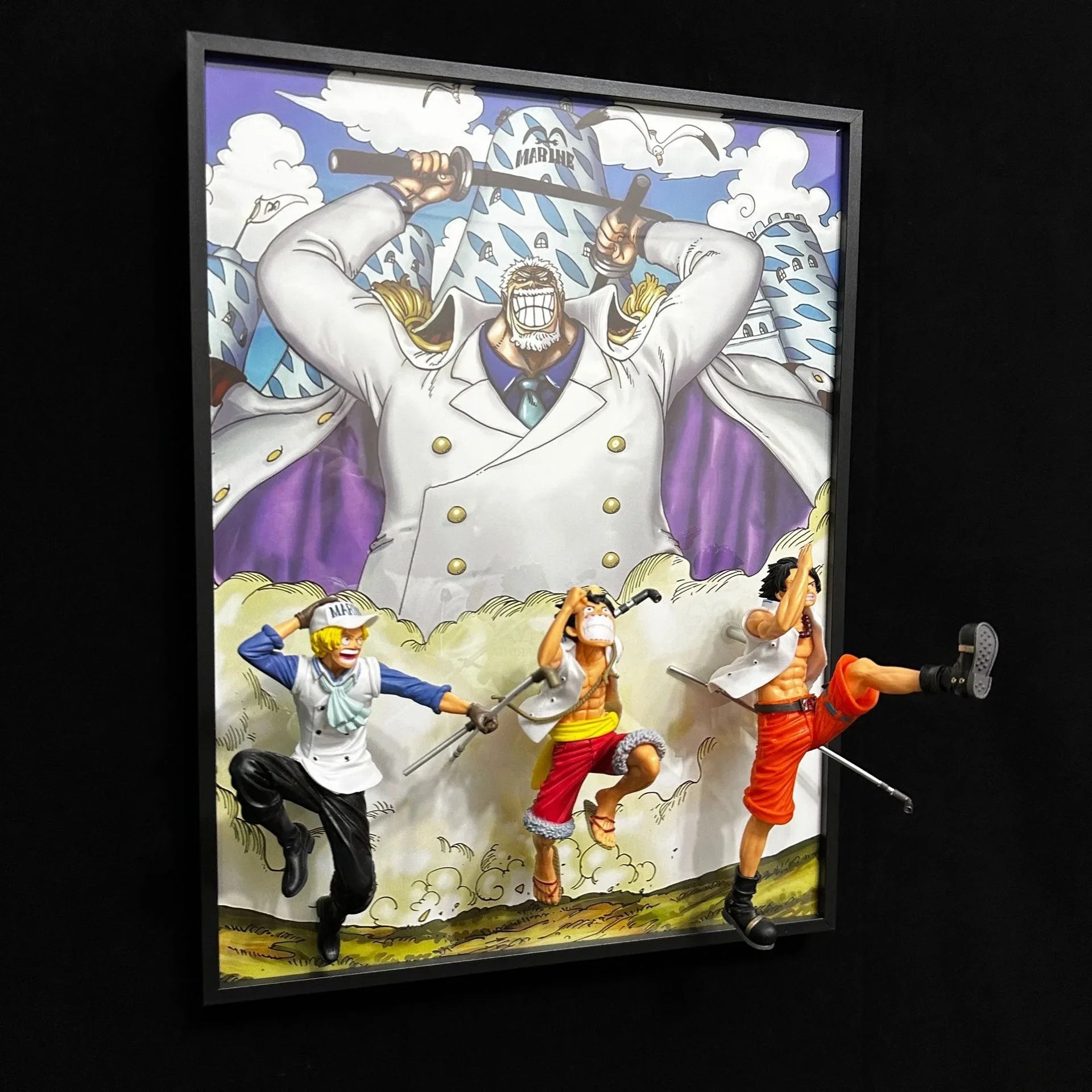 One Pieces Poster 3D Edward Newgate Anime Figure Art Poster Painting Wall Art Retro Posters Decorative Paintings For Home Gifts
