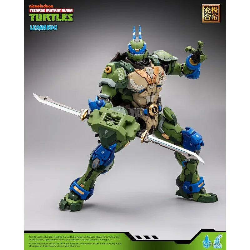 HeatBoys Genuine Teenage Mutant Ninja Turtles Leonardo Mech Finished Product Model Alloy Finished Product Action Figure Collect