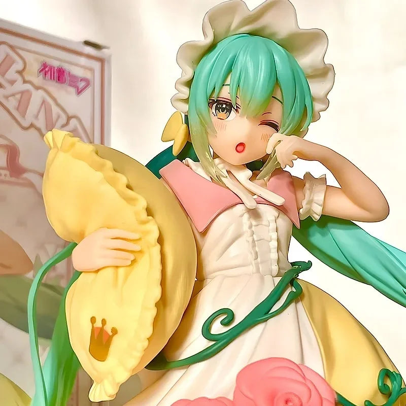 19cm Hatsune Sleeping Beauty Pillow Anime Figure Toy Fairy Tale Princess Girls Computer Case Decoration Desktop Ornament Gift
