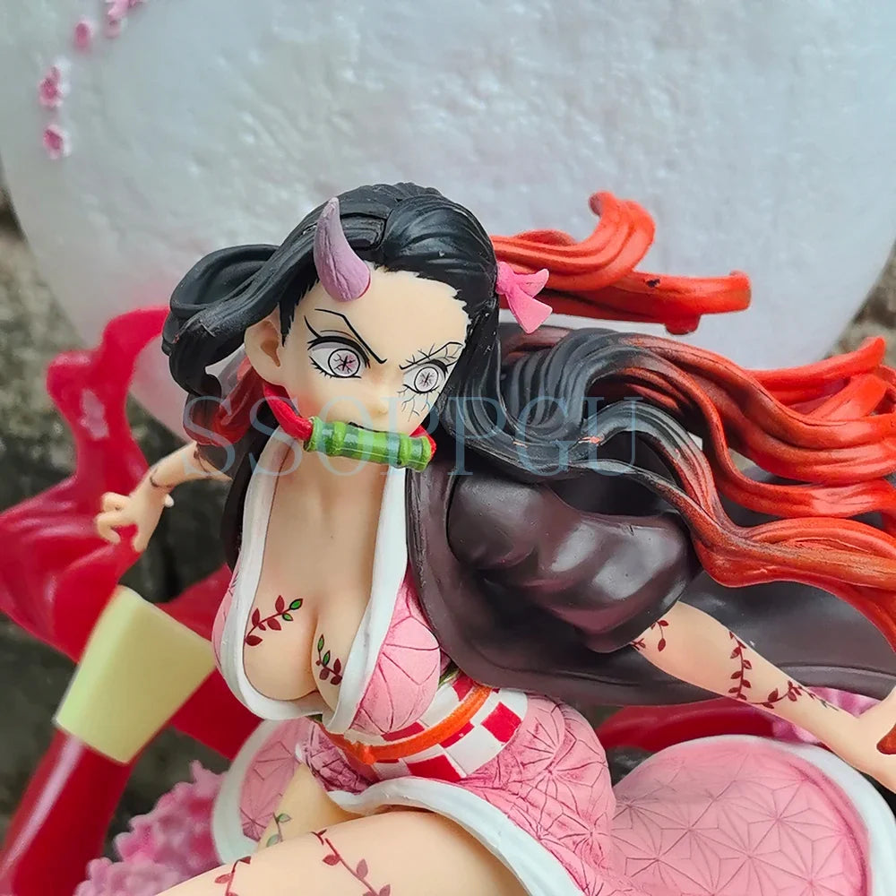 42cm Kamado Nezuko Figure Anime Girl PVC Action Figure Toy Game Statue Light Adult Collection Model Doll Gift