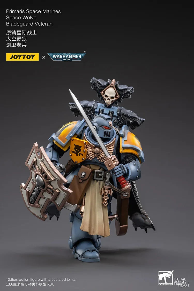In Stock Original JOYTOY Warhammer 40K Pmaris Space Marines Space Wolve Bladeguard Veteran Figures Model Action Figure Toys