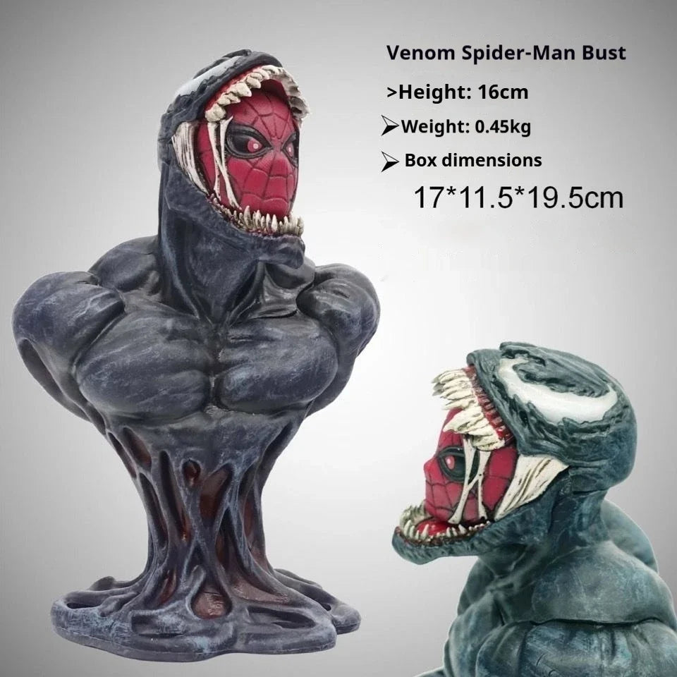 15cm Spider Man Venom Half Body Figure Resin Venom Let There Be Carnage Trendy Play Handmade Ornament