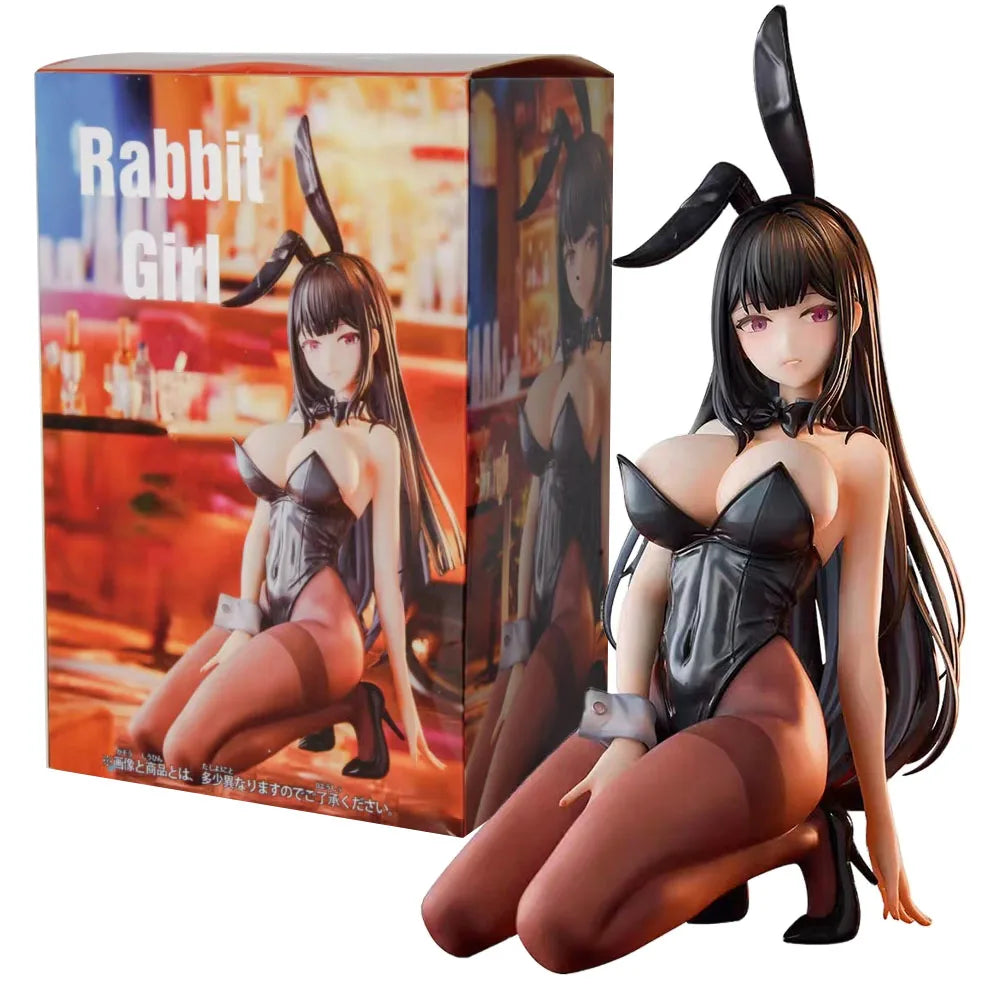 18CM Anime Bunny Girl Hina Figure Sakurajima Mai Black Silk Sexy PVC Detachable Adult Series Peripheral Collection Display Gift