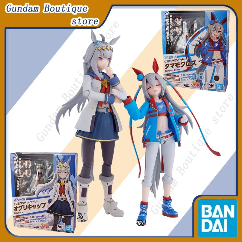 Bandai Genuine SHF Pretty Derby Oguri Cap Tamamo Cross Umamusume Anime Action Figure Collectible Model Toy Ornament GiftChildren