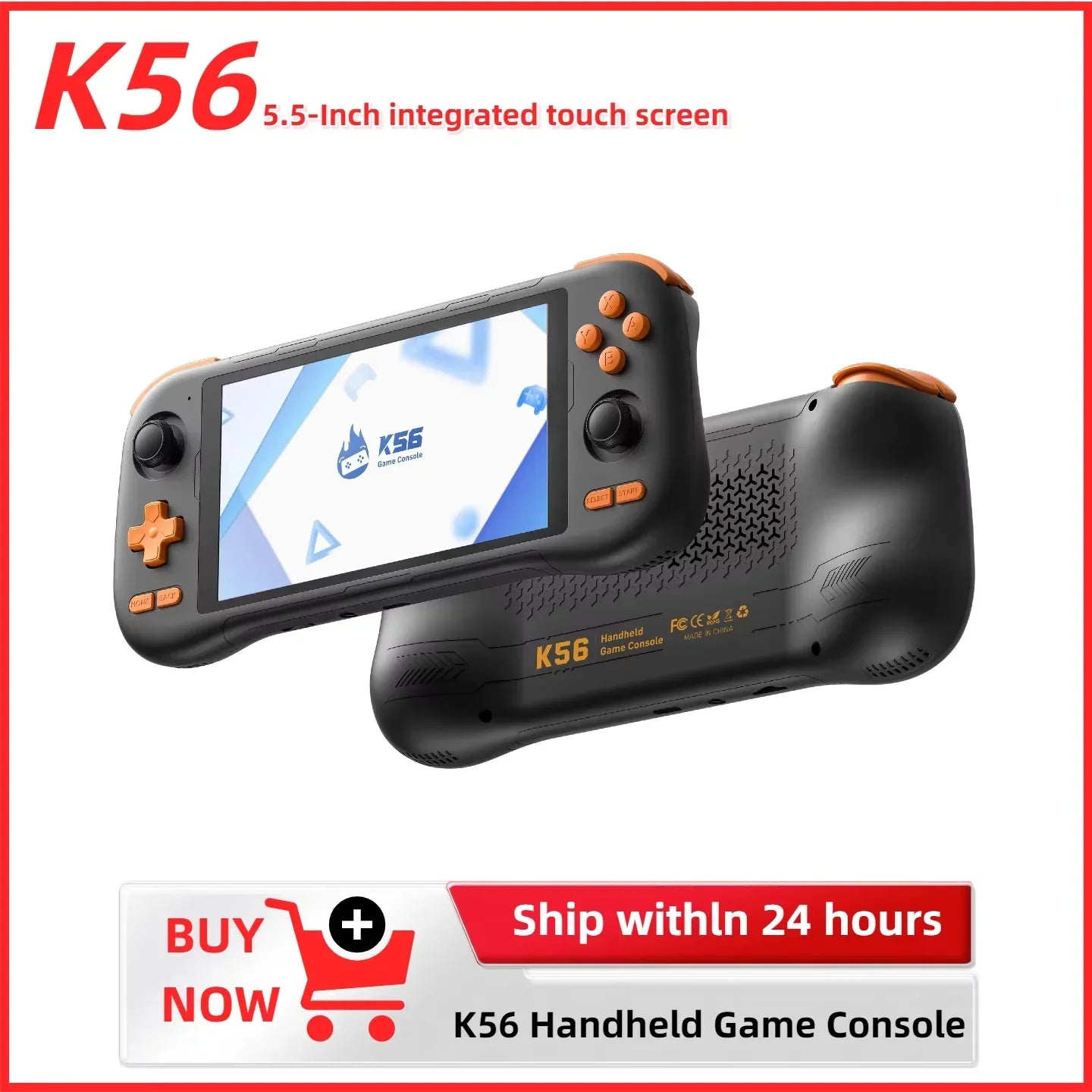 K56 Handheld Game Console 5.5-inch large screen,android 14,  downloading games from the Google Store